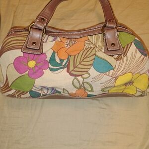 Fossil Key Per Floral Canvas Bag - Multicolor Floral
